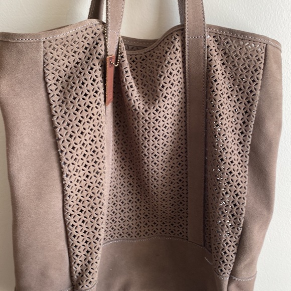 GAP EDITION taupe netted suede leather tote bags - Picture 3 of 8